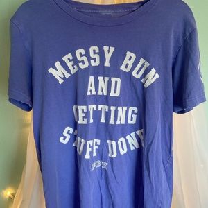 Victoria’s Secret PINK Purple Messy Bun Oversized Tee